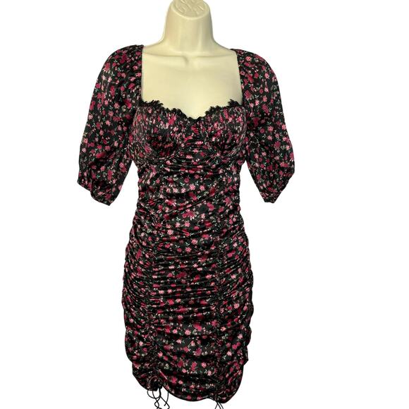 For Love and & Lemons X Victoria's Secret Melrose Black Floral Lace Mini Dress S - Picture 2 of 16